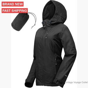 Lightweight Waterproof Rain Jacket with Hood for Cycling Running Outdoor